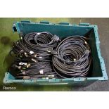 Box of mixed DVI cables - 3x 10m, 44x 3m, 24x 2m, 1x 1m, 4x HDMI to DVI cable.