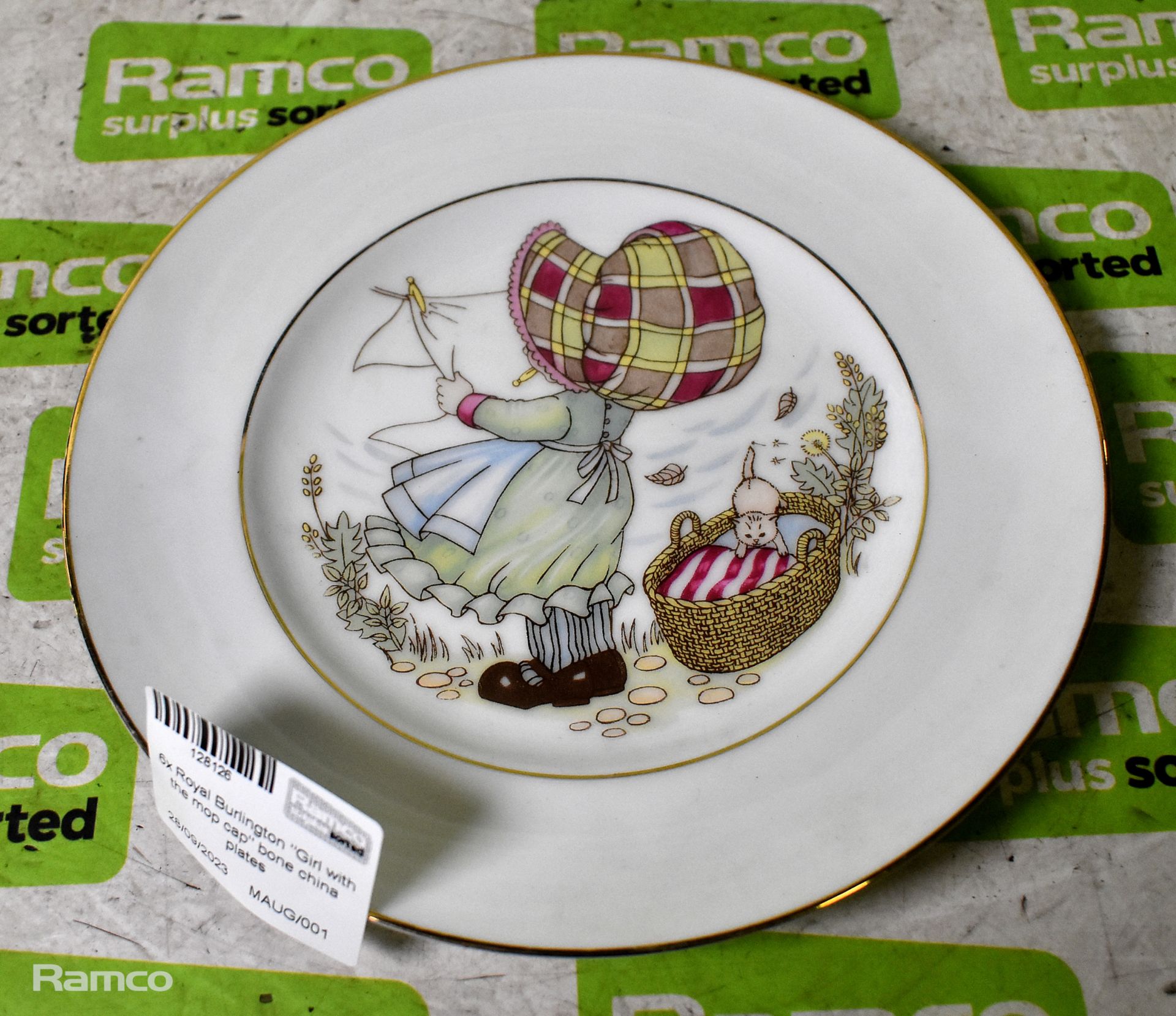6x Royal Burlington - Girl with the mop cap - bone china plates - Image 8 of 8