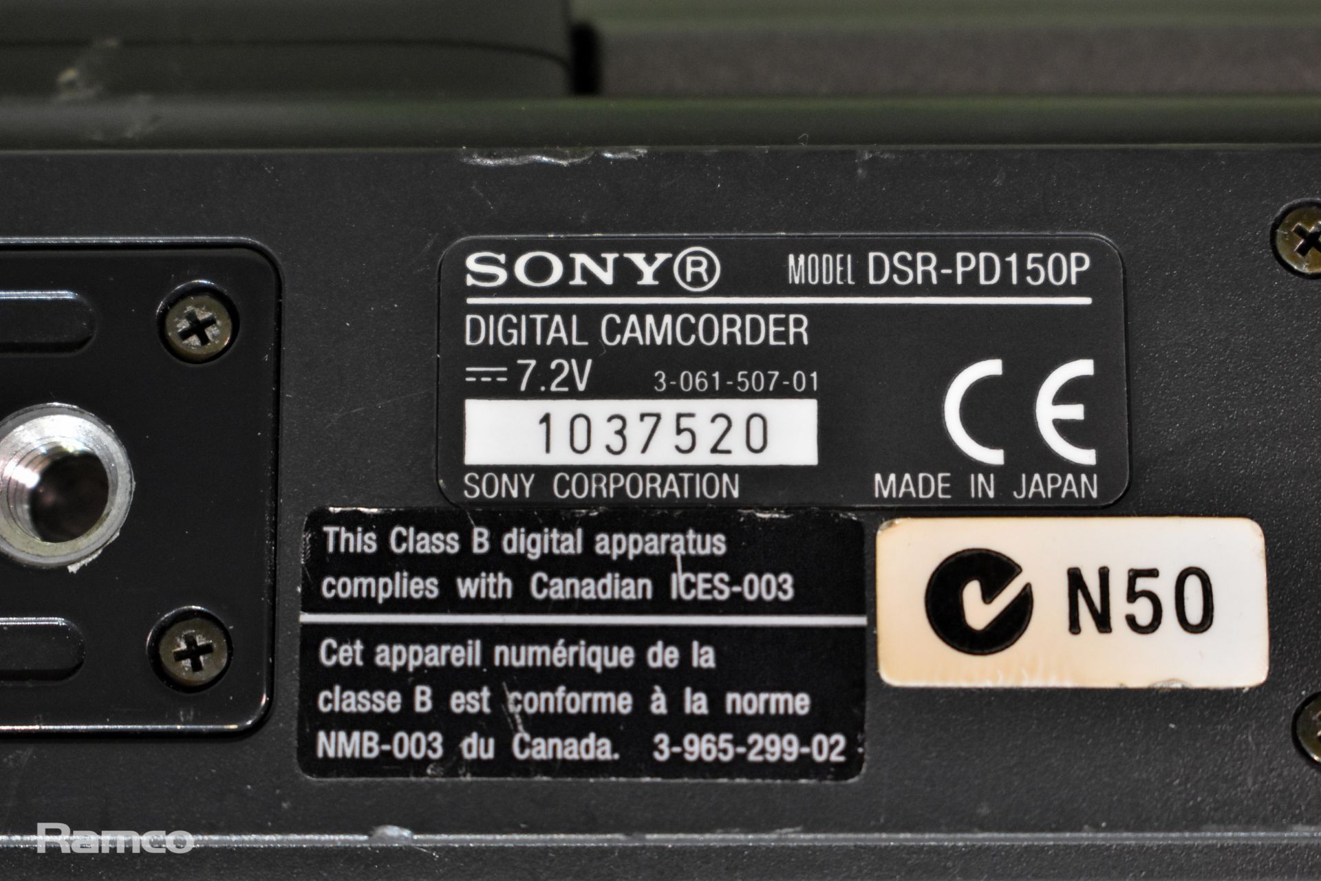 Sony DSR-PD150P digital camcorder - NO BATTERY - Image 7 of 7
