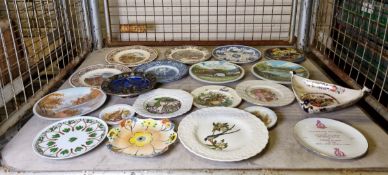 20x decorative china plates - mixed sizes and shapes