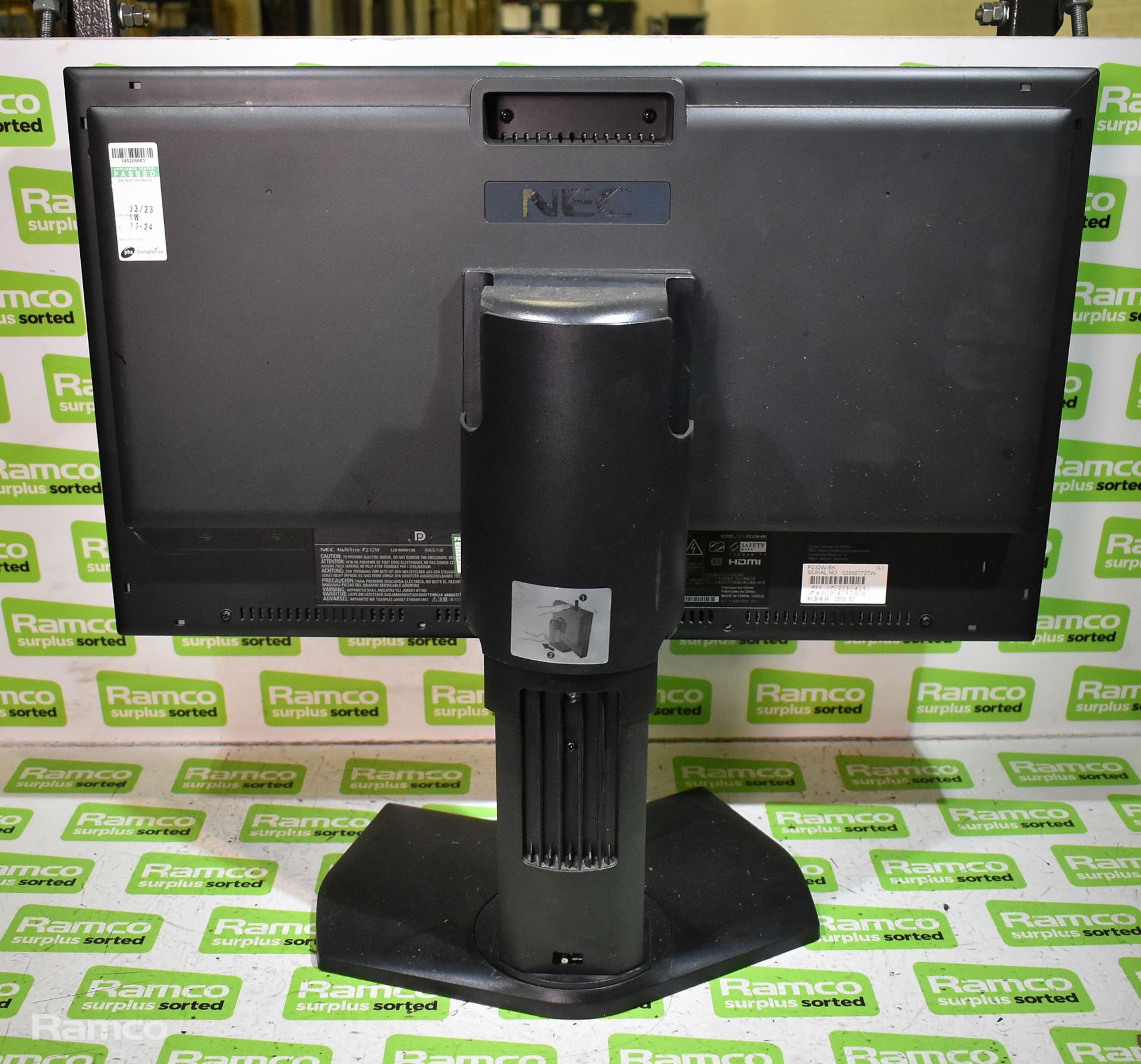 6x NEC P232W-BK 23" monitors - Image 4 of 5