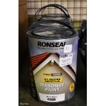 4x tins of Ronseal masonry paint - warm white - 5L