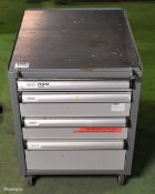 Mobile 4 drawer cabinet - no keys - W 490 x D 650 x H 670mm