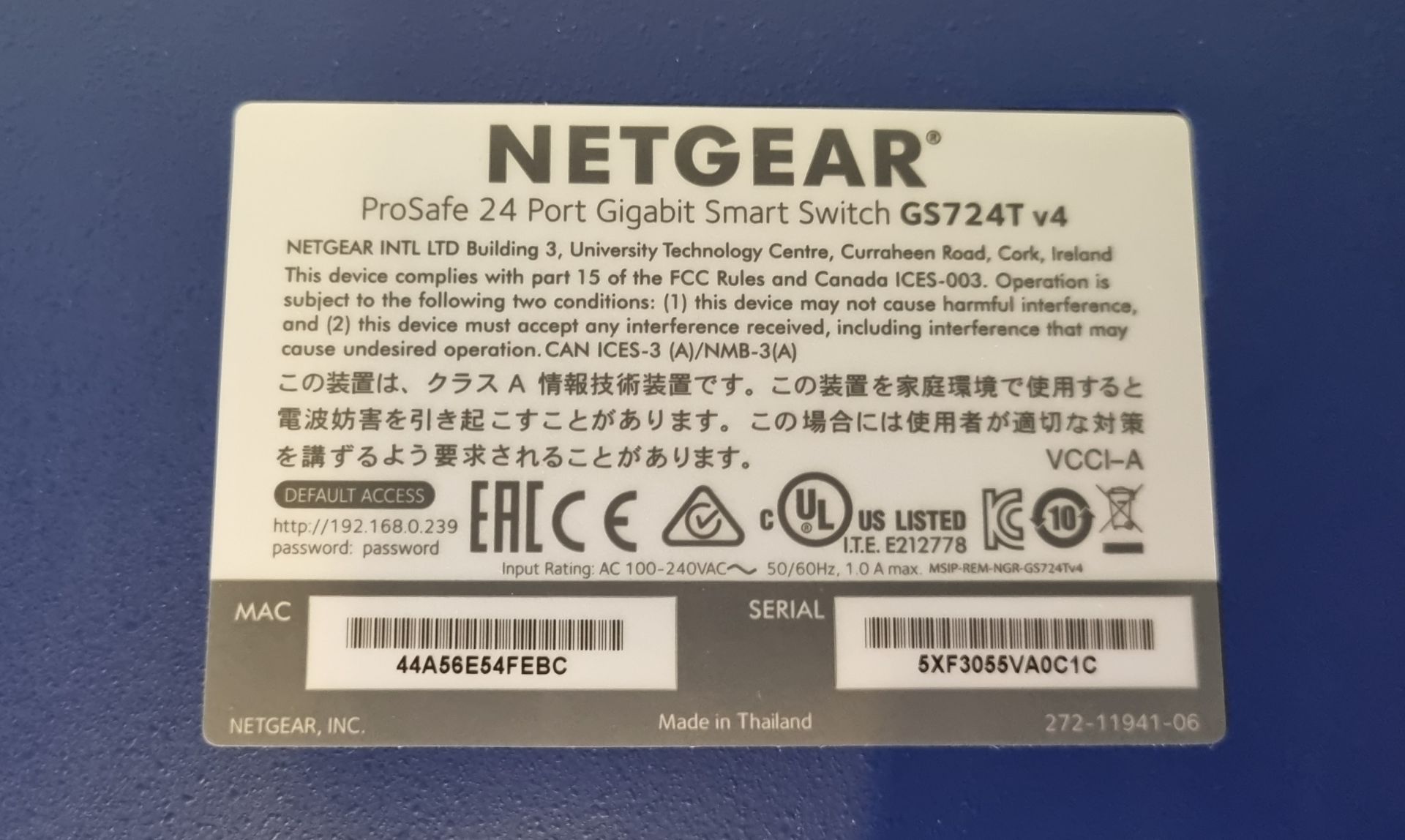 Netgear GS724T-400EUS 24 port GE smart gigabit network switch - Image 5 of 5