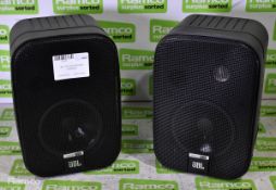Pair of JBL Control One black speakers