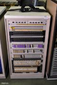20U server rack complete with jackfield units and video distribution units - W 550 x D 600 x H 1080