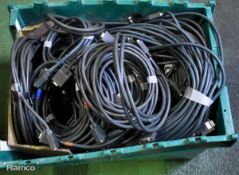 Box of mixed VGA cables - 1x 30m, 3x 20m, 3x 15m, 6x 10m, 10x 5m, 5x 3m, 2x 2m.