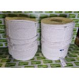 4x reels of White polypropylene fibrous rope - 10mm x 220m