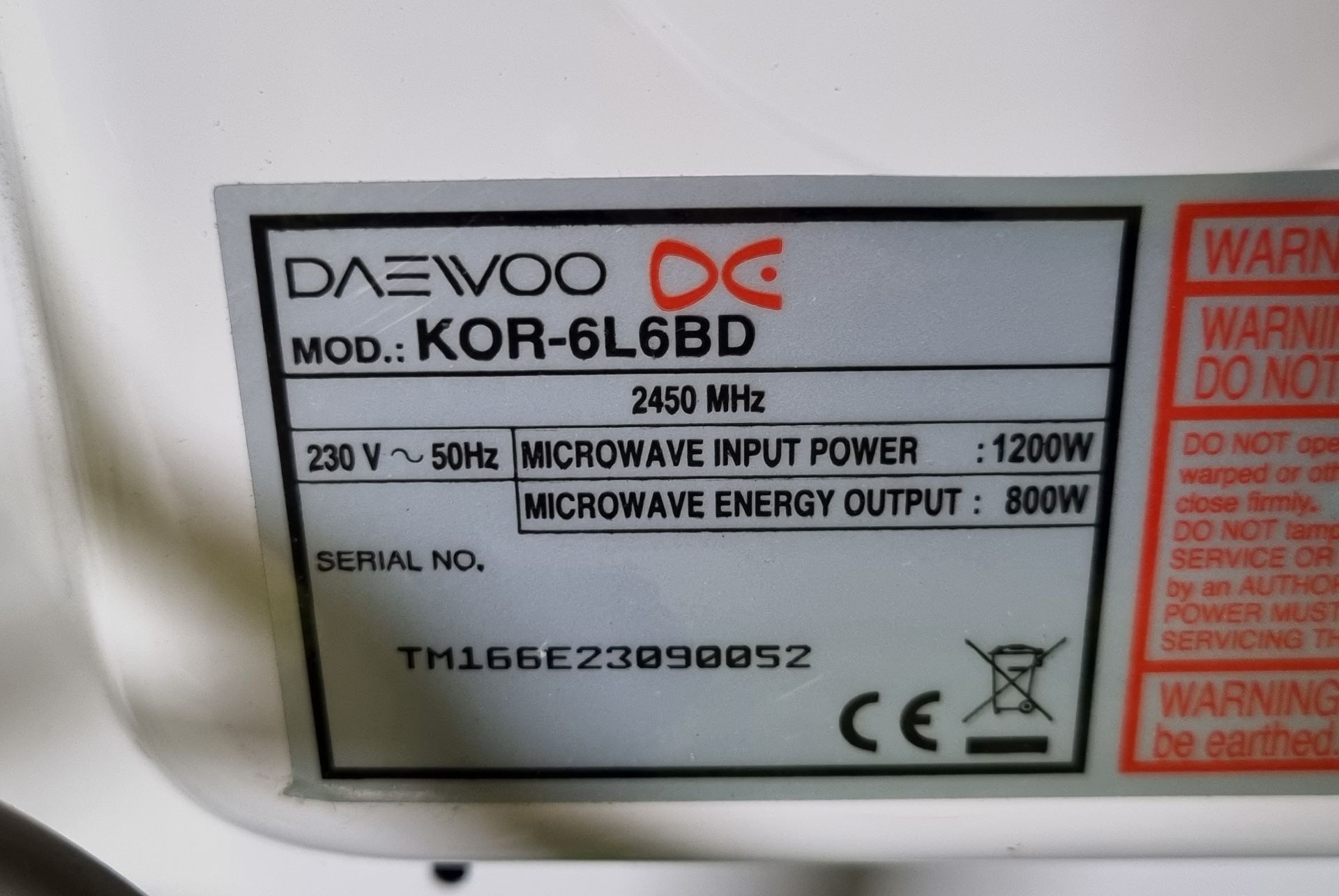 Daewoo KOR6L6BD 800W microwave - Bild 5 aus 5