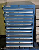 Dexion 12 drawer tooling cabinet - no key - W 760 x D 760 x H 1060mm