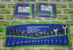 3x 16 piece stubby combination spanner sets