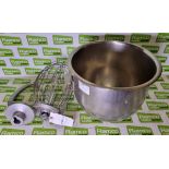 Mixing bowl - diameter - 335mm x H 295mm, Whisk attachment, Dough hook
