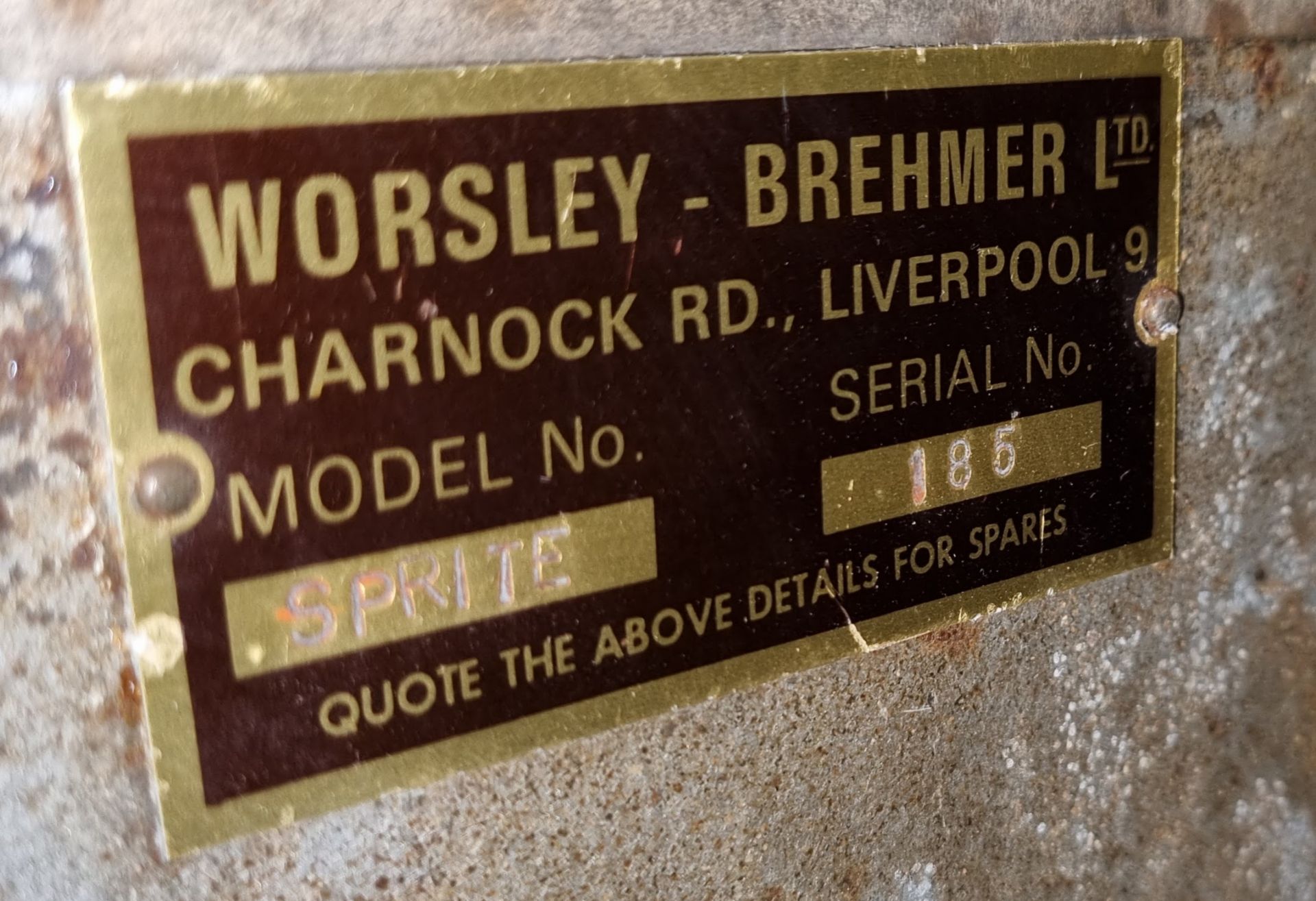 Worsley-Brehmer Sprite metal stitcher - serial number 185 with Brook Crompton Parkinson VPA534TF3B - Image 6 of 7
