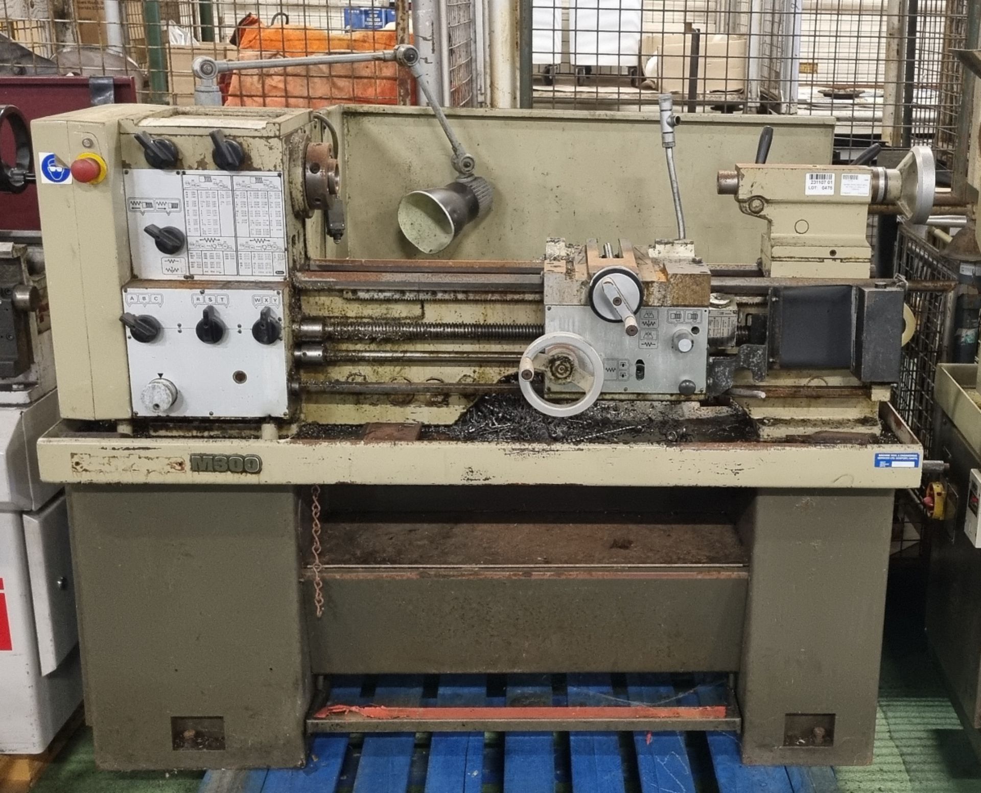 Harrison M300 bench lathe - W 1700 x D 1900 x H 1250mm - tailstock