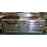 Garland bespoke catering unit comprising of 2x ovens - 4 burner - flat top