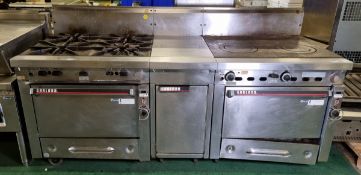 Garland bespoke catering unit comprising of 2x ovens - 4 burner - flat top