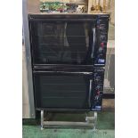 2x Blue Seal Turbofan E311 convection ovens with stand - W 800 x D 640 x H 1420mm