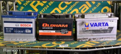 Varta 74Ah-12V car battery, Bosch S4 002 12V car battery, Oldham Advanced 12V car battery -
