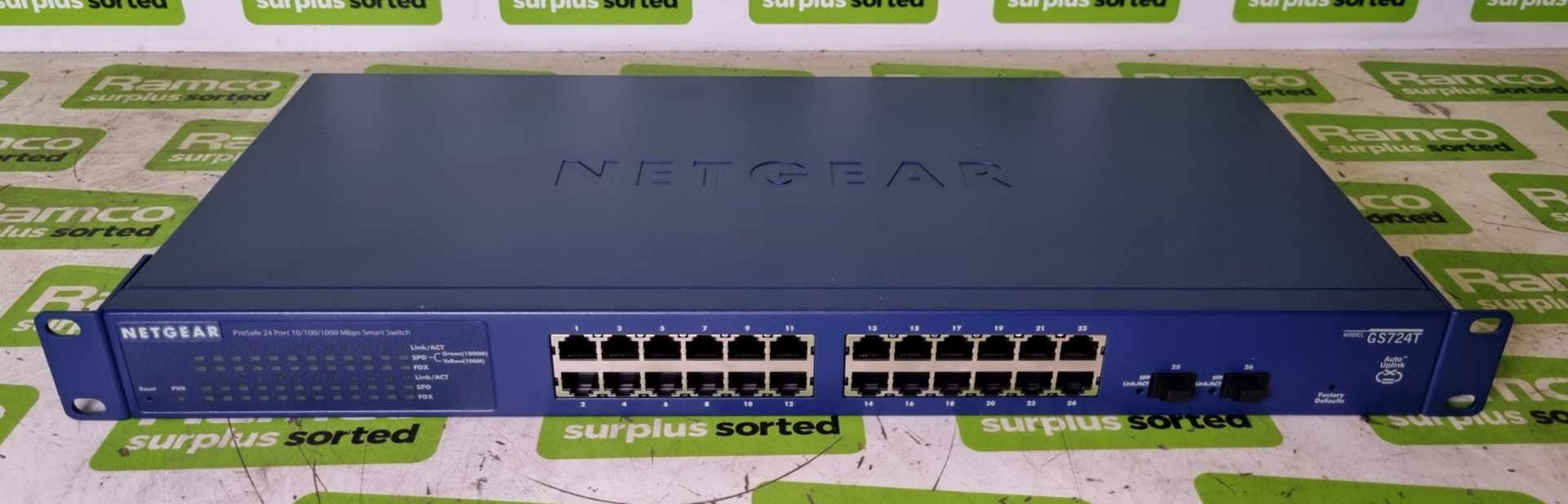 Netgear GS724T-400EUS 24 port GE smart gigabit network switch - Image 3 of 5