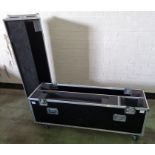 Flight case with foam inserts castors - W 1560 x D 420 x H 1070 mm