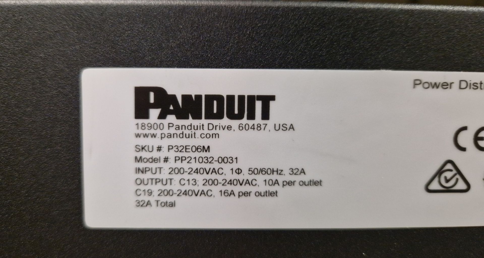 5x Panduit P3206M power distribution units - 24x C13, 8x C19 socket - L 1790 x W 50 x H 90mm - Bild 5 aus 5