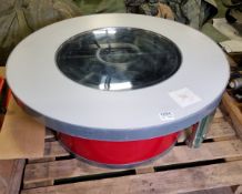 Round coffee table - glass and metal - Diameter 1100 x H 460mm