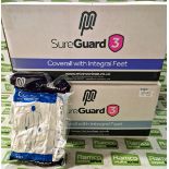 2x boxes of MicroClean SureGuard 3 coveralls with integral feet - size small - 25 units per box