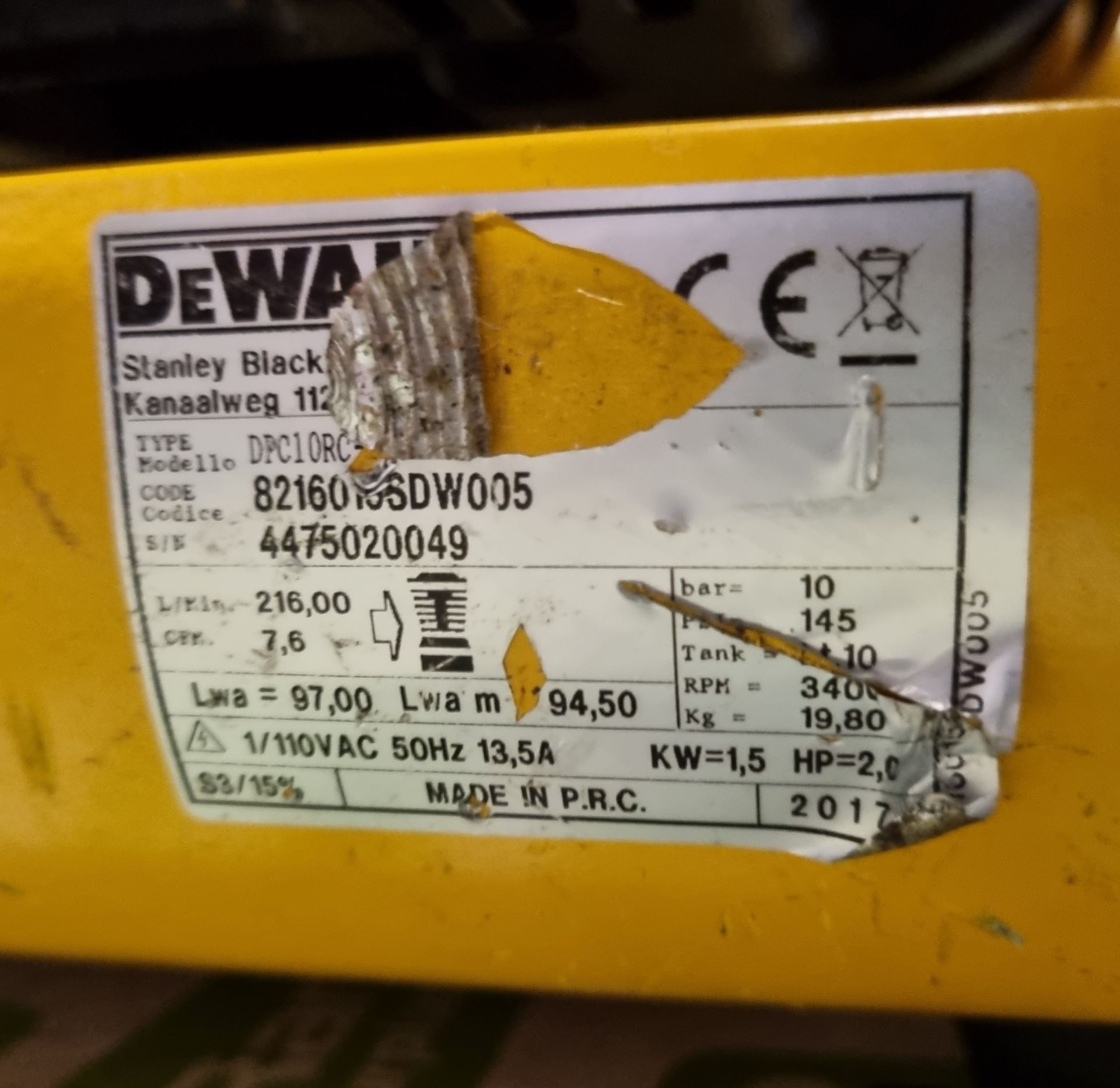 Dewalt DPC10QTC mid pressure super quiet compressor - 1100 W - Bild 4 aus 4