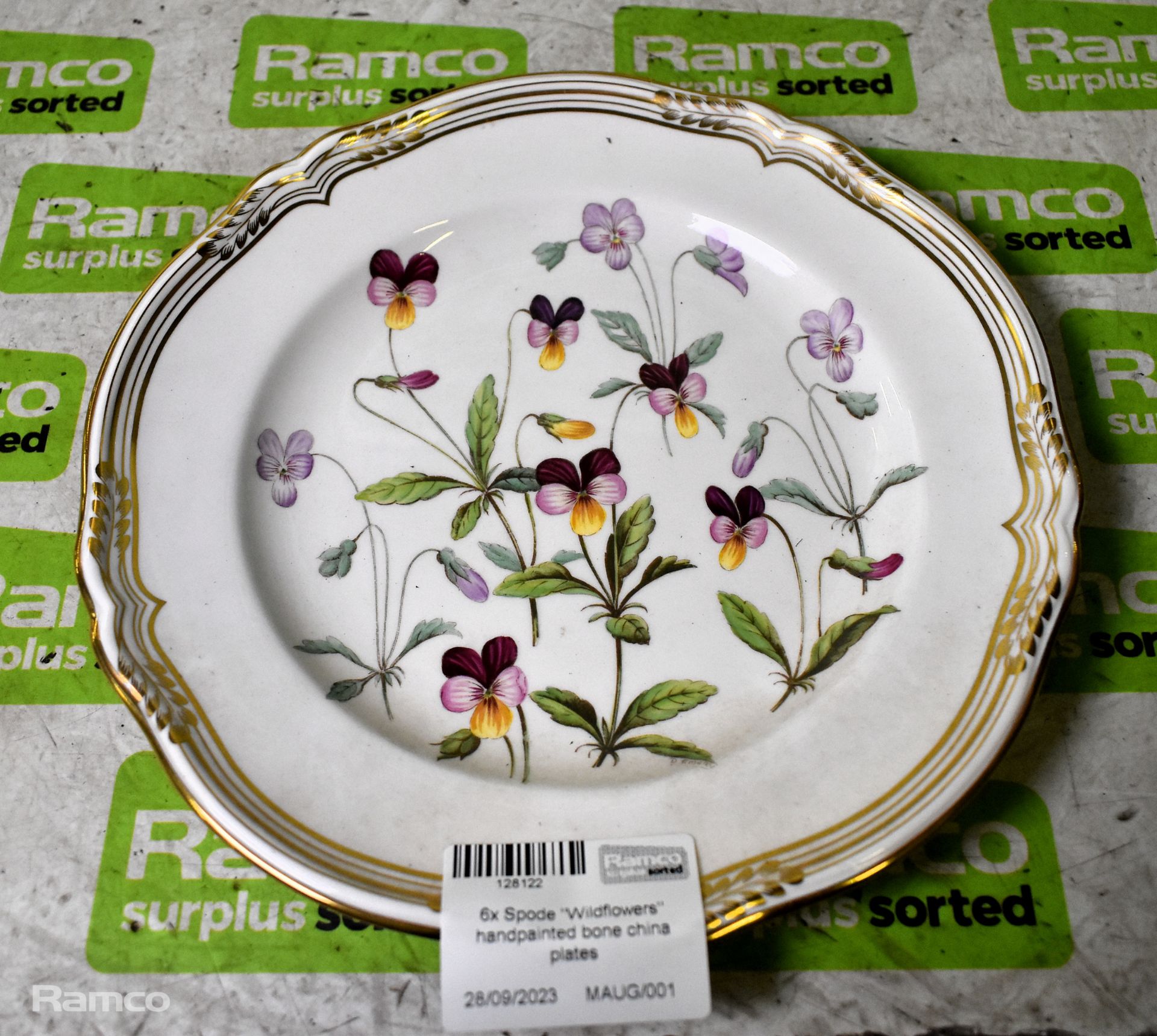 6x Spode - Wild Flowers - hand painted bone china plates - Image 12 of 13