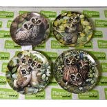 4x Banbury mint - Nesting Owlets - fine porcelain collectable plates