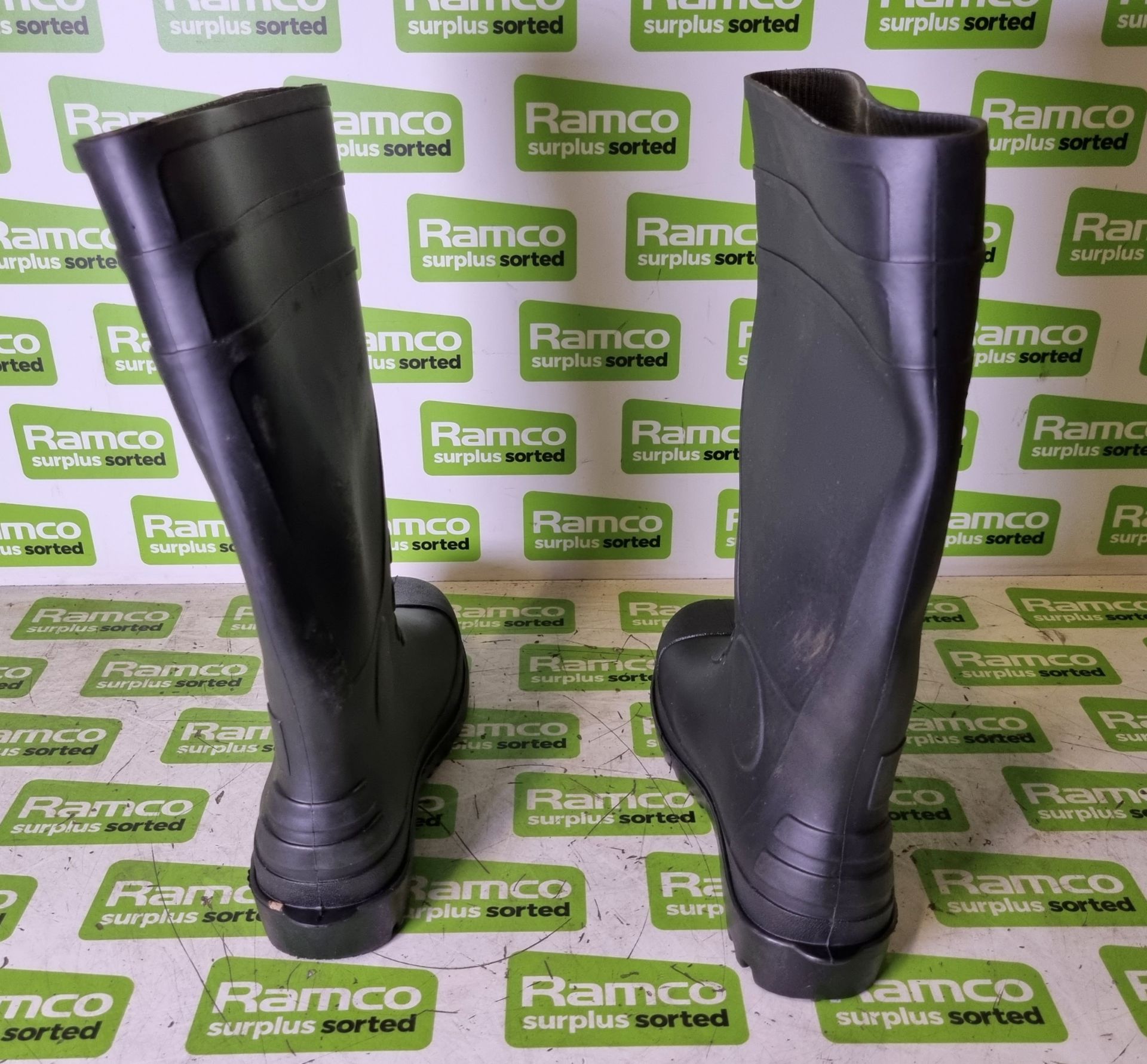 2x pairs of PSF Dri-Force black wellington boots - size: UK 9 - EU 43 - Image 3 of 4