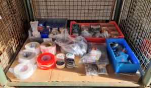 Workshop fasteners - various types woodscrews, mount brackets, spacers and various adhesive tapes
