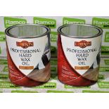 2 tins of Liberion professional hard wax oil, 2.5L - teak - CANNOT BE EXPORTED