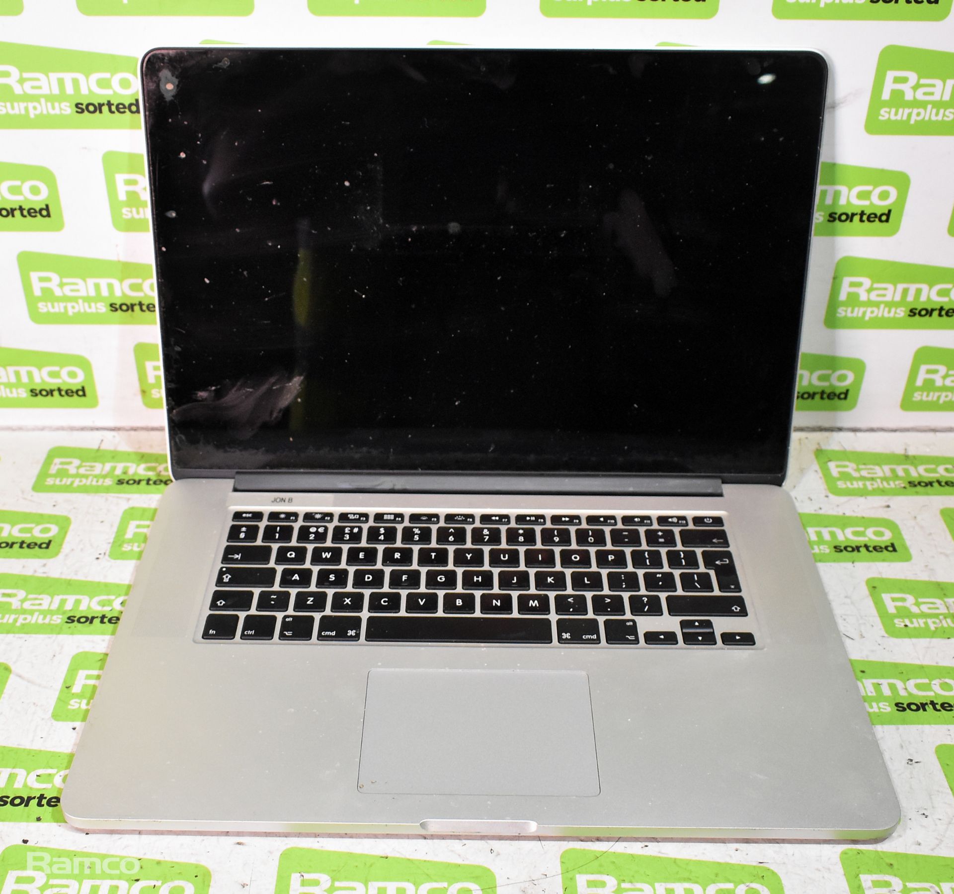 Apple MacBook Pro 15 Inch A1398 (EMC 2881) - Serial No. C02NN39KG3QP - 4870HQ i7 Quad Core 2.5GHz CP