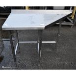 Stainless steel angled prep table - W 1170 x D 600 x H 940mm