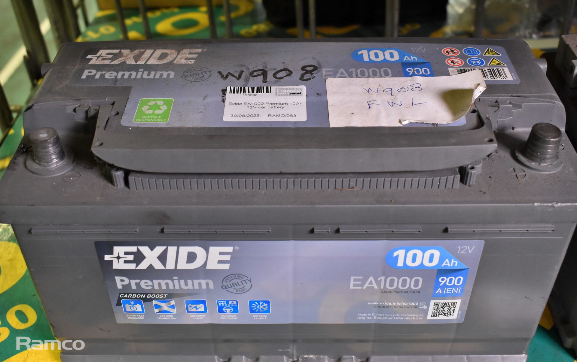 Exide EA1000 Premium 10Ah 12V car battery, Yuasa YBX5000 12V car battery - CANNOT BE SENT BY COURIER - Bild 3 aus 5