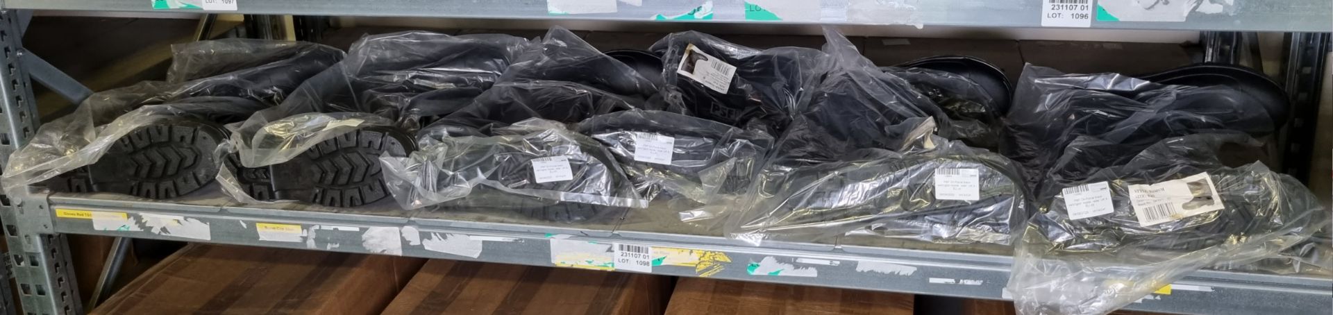 6x pairs of PSF Dri-Force black wellington boots - size: UK 9 - EU 43