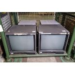 2x JVC TM2100E 20" CRT monitors, 2x JVC BMH2000PNA 19" CRT monitors