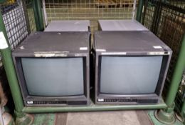 2x JVC TM2100E 20" CRT monitors, 2x JVC BMH2000PNA 19" CRT monitors