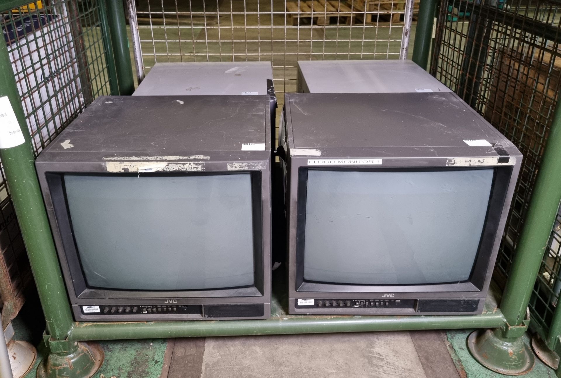 2x JVC TM2100E 20" CRT monitors, 2x JVC BMH2000PNA 19" CRT monitors