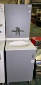 Portable hand wash station with under counter storage & tap L 600 x W 680 x H 1750mm
