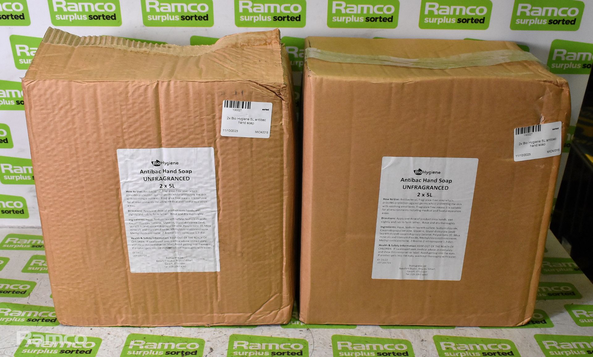 2x boxes of 2 bottles of Bio Hygiene 5L anti bac hand soap - Image 2 of 2