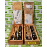 2x Maby Ring punch sets in wooden storage boxes - INCOMPLETE