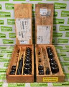 2x Maby Ring punch sets in wooden storage boxes - INCOMPLETE