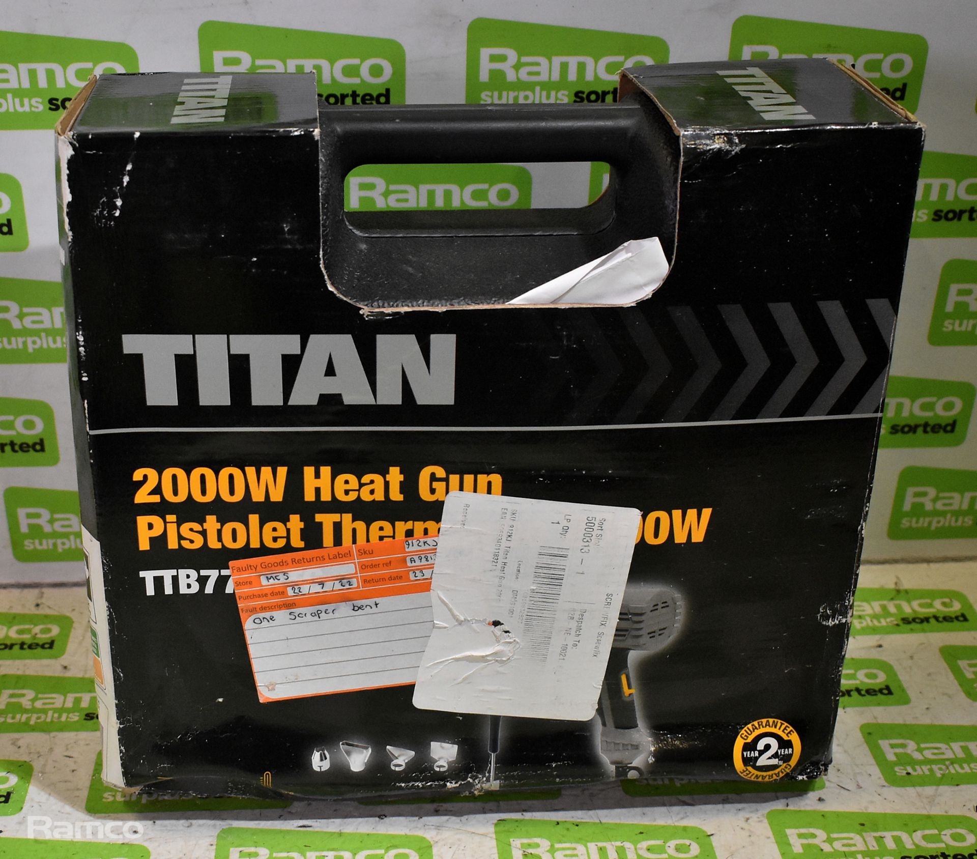 Titan 2000W heat gun with case - SPARES OR REPAIRS - RETAIL RETURNS - Image 7 of 8