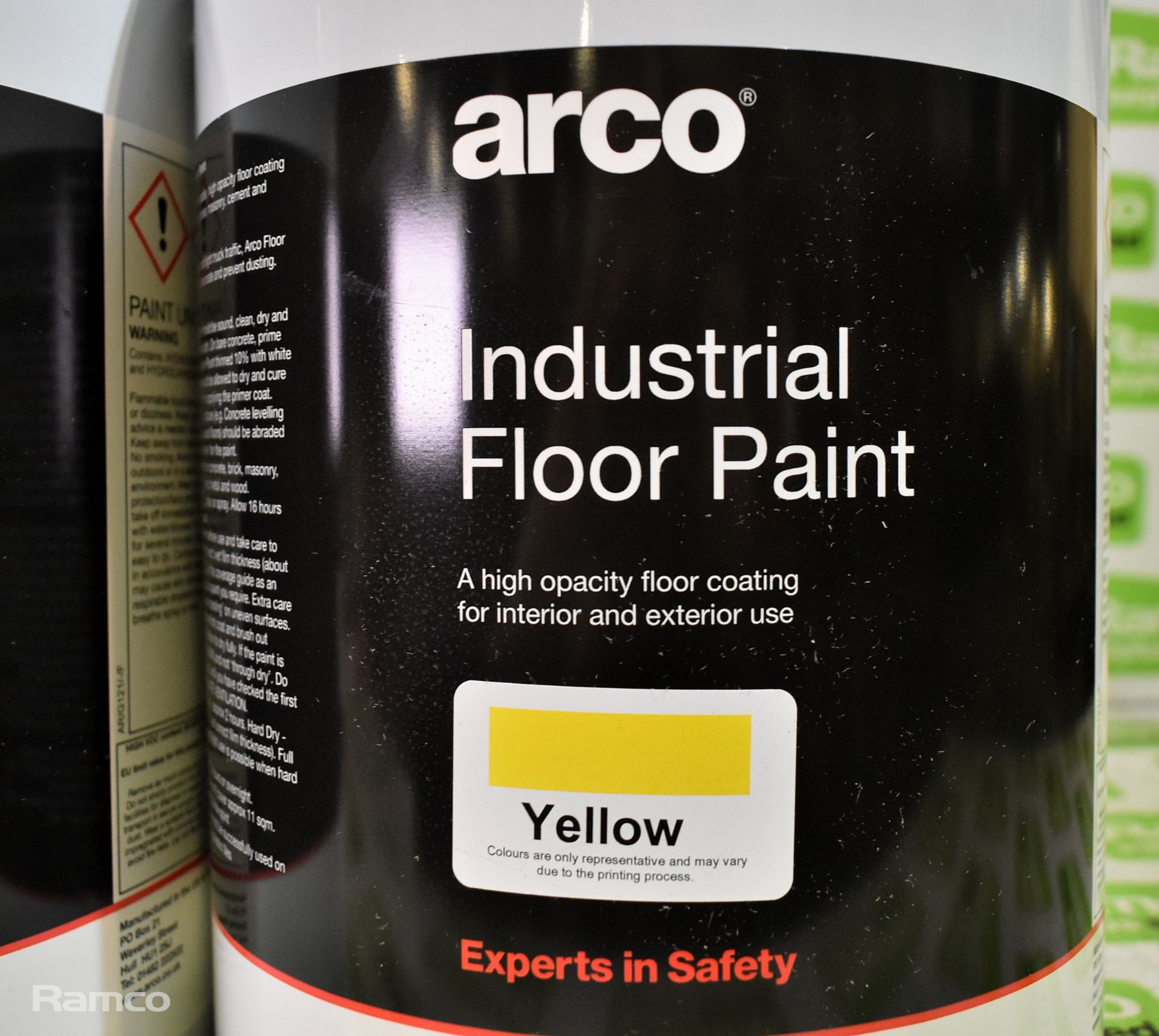 4x 5L tins of yellow Arco industrial floor paint - Image 2 of 4