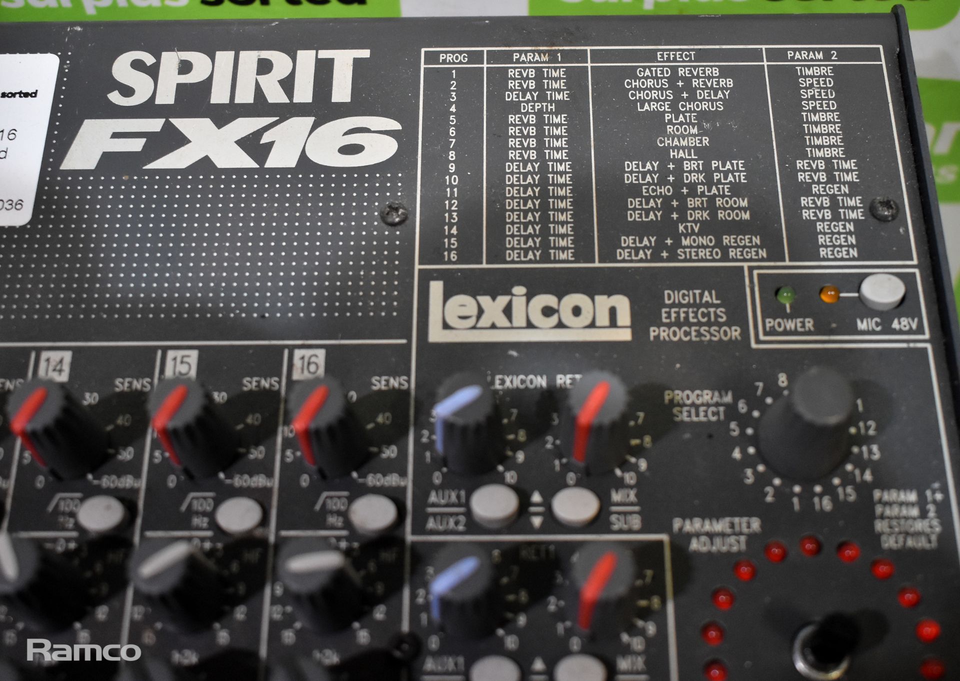 Soundcraft Spirit FX16 16 channel analogue sound mixing desk - Image 4 of 7