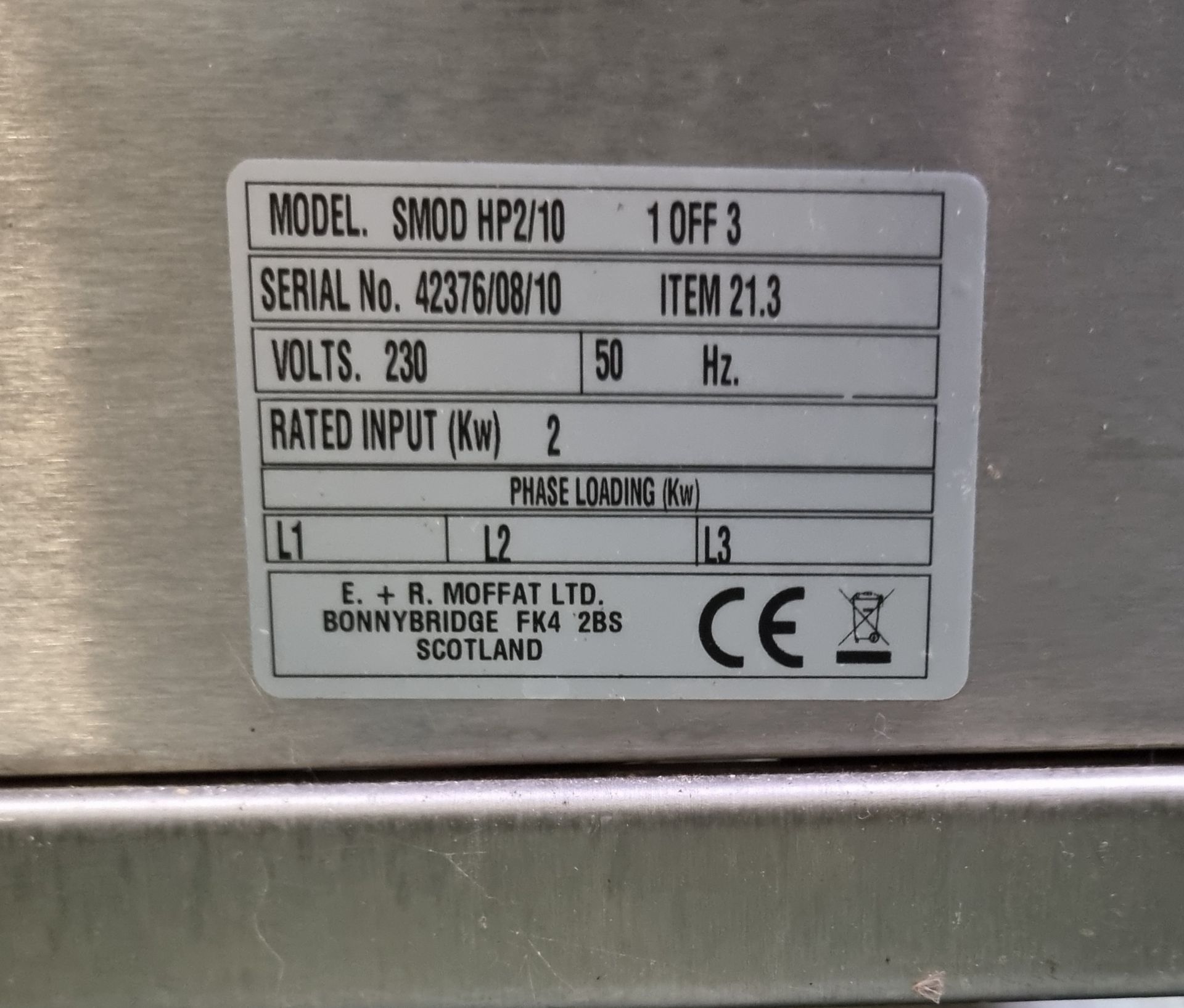 Moffat SMOD HP2/10 - electric mobile twin plate warmer - W 480 x D 800 x H 1020 mm - Image 3 of 5