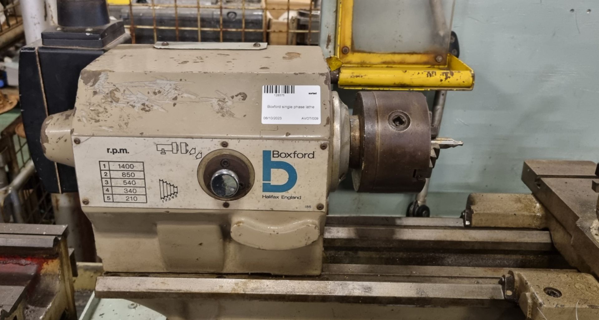 Boxford single phase lathe - 3 Jaw chuck, tailstock, tool post holder, tooling accessories - 240V - Bild 7 aus 10