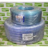 2x Rolls of clear PVC braided hose